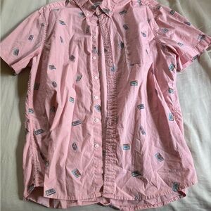Sonoma Pink Casual Button Down Shirt Relaxed Fit